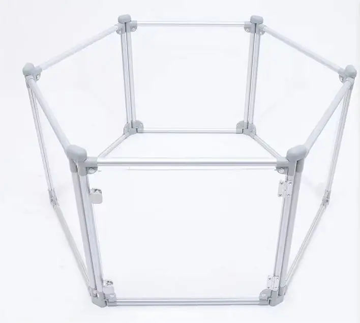 Transparent Foldable Pet Fence, Cat Dog Playpen, Durable Metal Enclosure, Easy Assembly, Indoor Outdoor Use