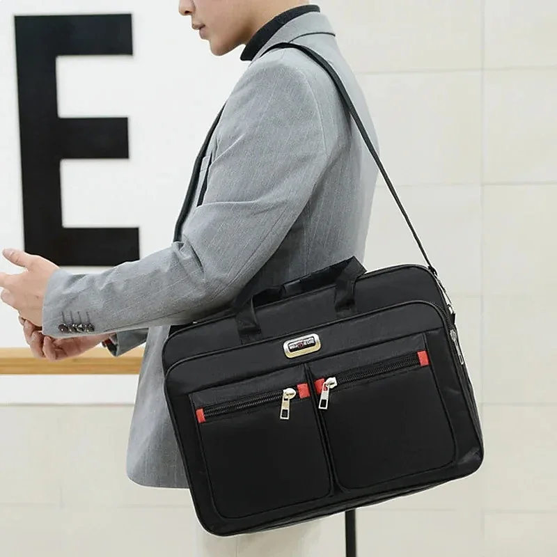 

Simple Tote Men Business Briefcase Handbag for 15.6 Inch Laptop Bags Large Capacity Travel Messenger Bag