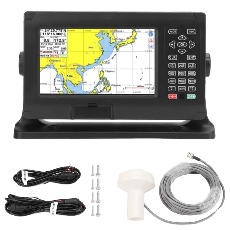 8in Marine Boat GNSS Fish Finder Chart Plotter GPS BDS Navigator Keyed Assist Chartplotter