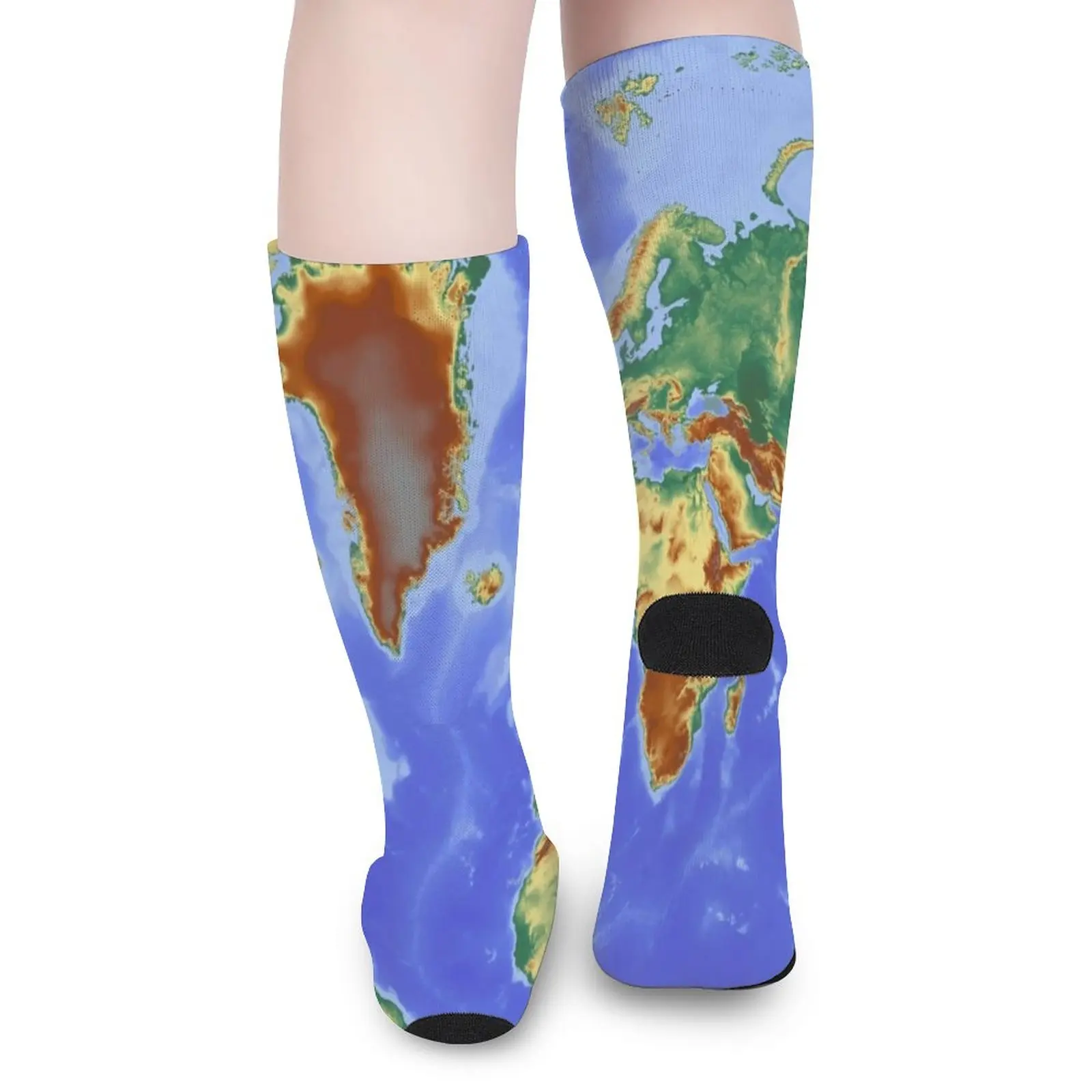 Earth Map Print Stockings Couple World Maps Socks Soft Breathable Casual Socks Running Anti Skid Printed Socks Gift