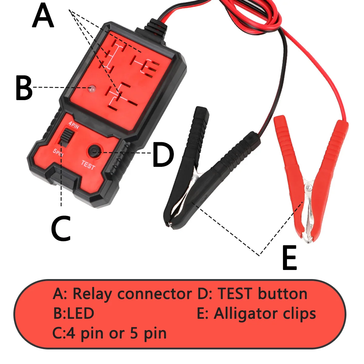 LED Indicator Light 12V Car Battery Checker Electronic Test Car Relay Tester Diagnostic Tools Automotive Accessories Universal