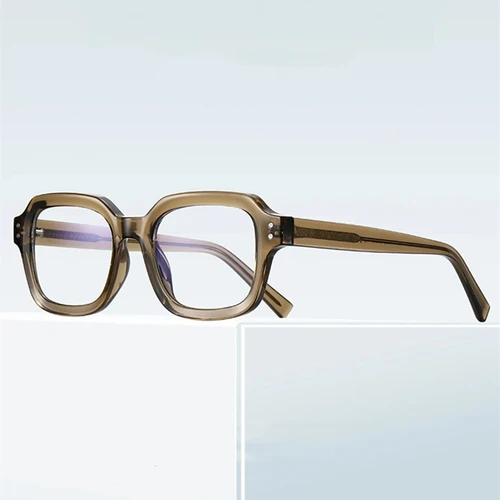 Imagen 2 del producto Monturas de gafas Vintage con remaches de fibra de acetato para hombres y mujeres, gafas graduadas ópticas antiluz azul para presbicia, gafas de lectura