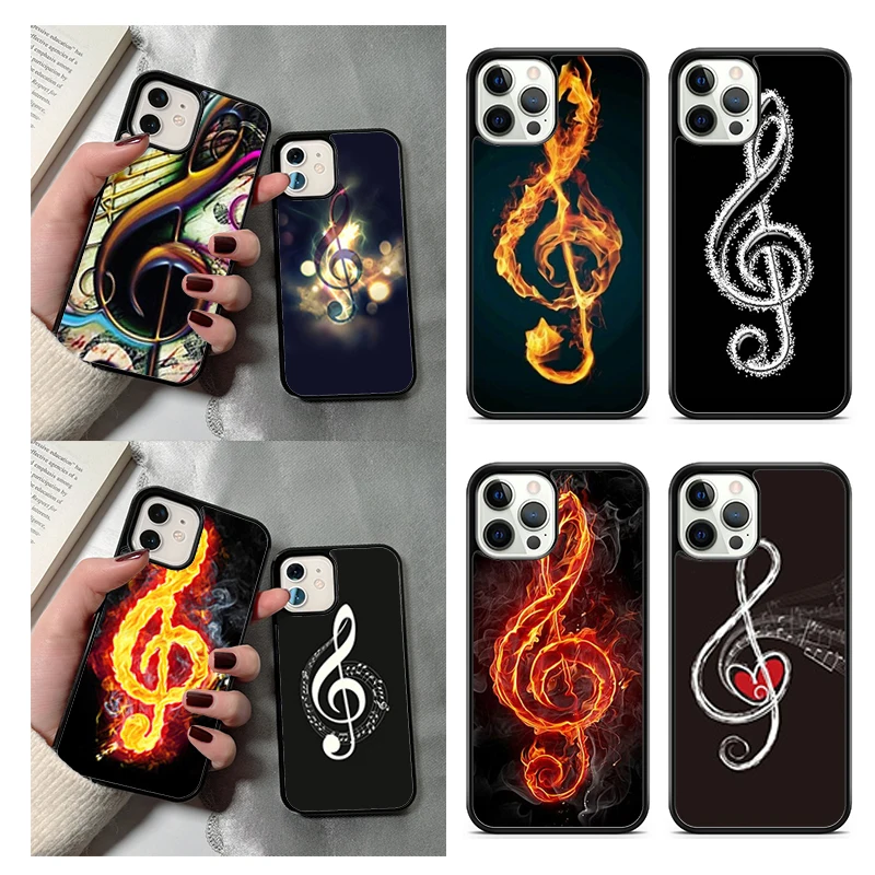 Treble Clef Music Note Phone Case For iPhone 14 15 16 13 12 Mini Max Cover For Apple 11 Pro Max 8 7 Plus SE2020 Coque