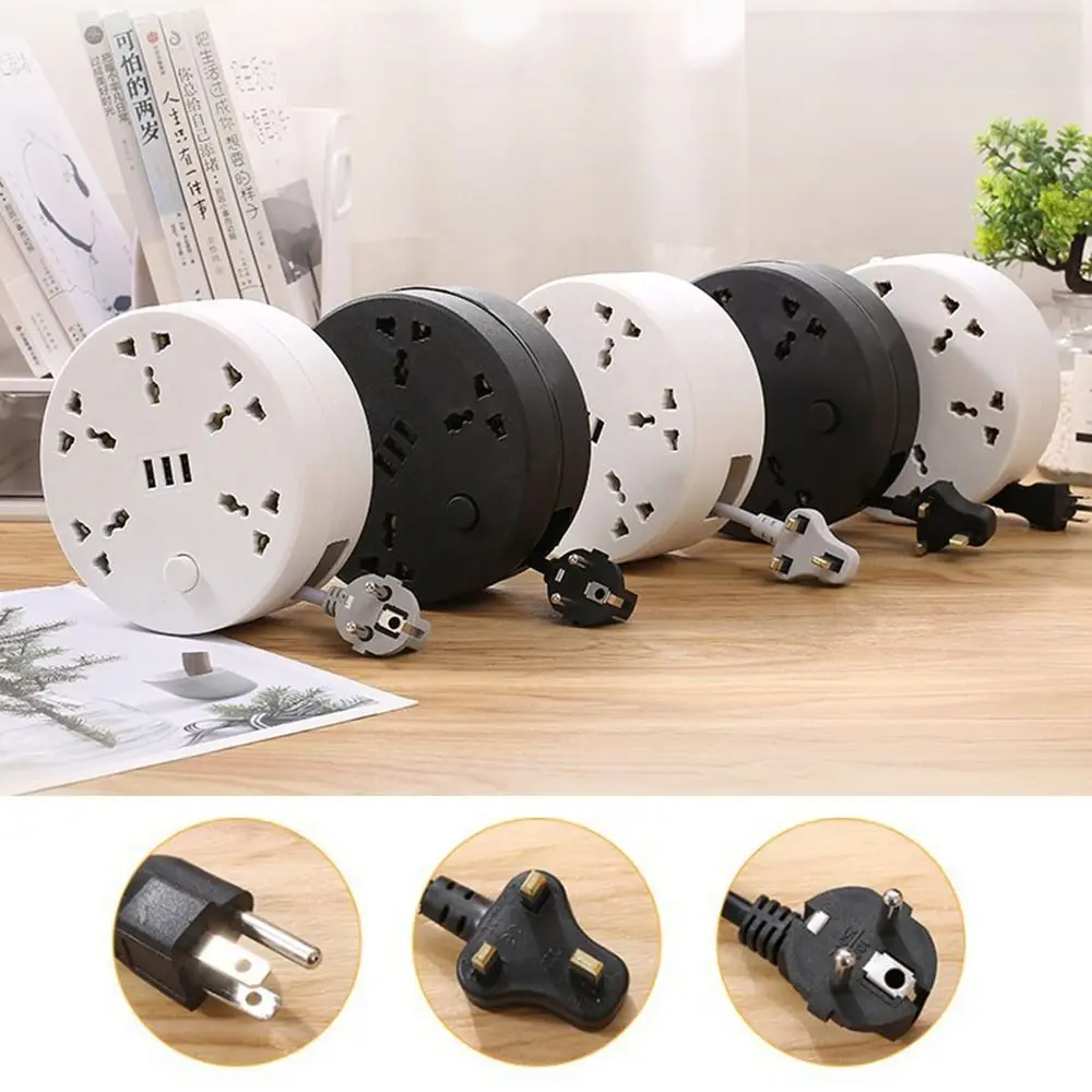 

Circular Power Extension Board Flexibility Universal Multi Outlet Power Strip Socket 2M Retractable Power Cord