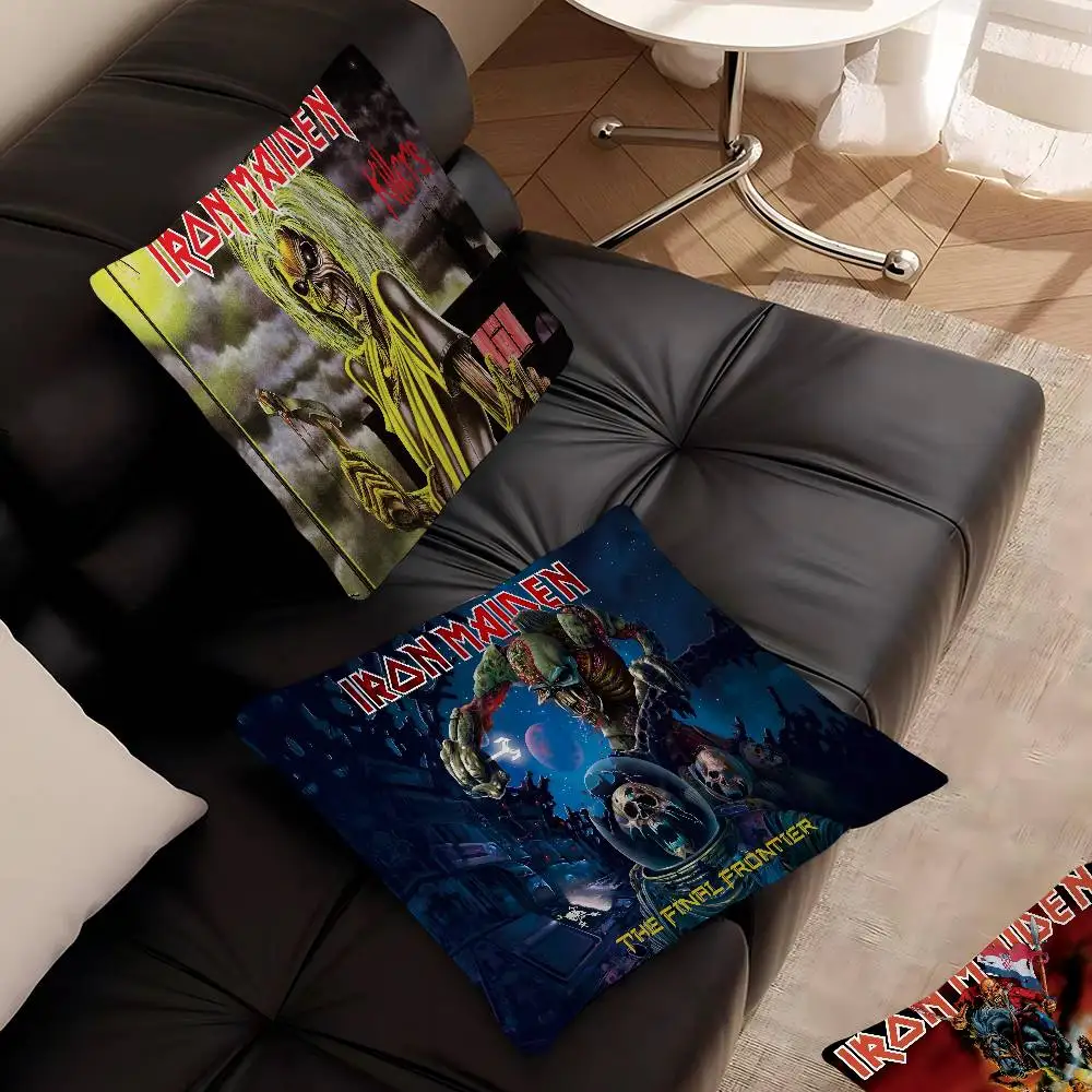 I-Iron-Maidens Metal Personalized picture text home decorative pillows Household Gifts 45x45cm