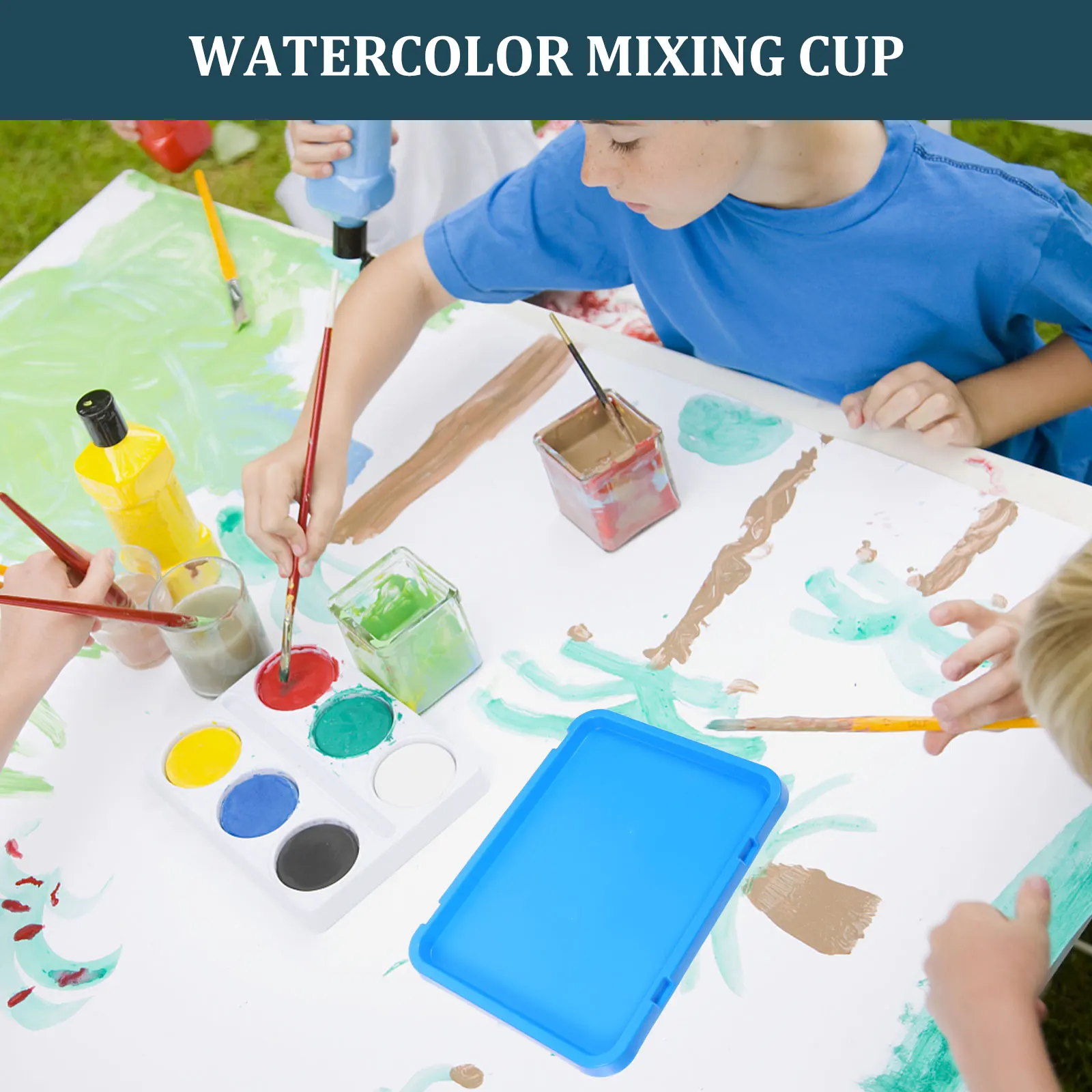 

4Pcs Painting Pallet Pigment Trays for Kids Students Artists Home School Arts Craft Organizer Craft Tray Home Paint Pallet