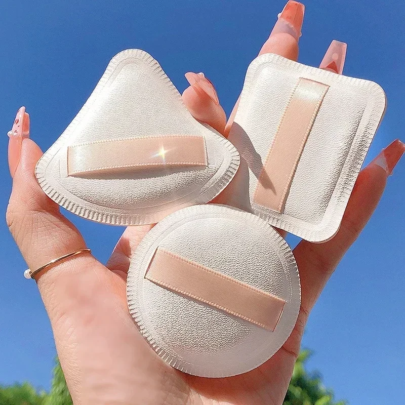 Dreieckiger Runder Dicker Puderschwamm für Nass- und Trockenanwendung, Concealer-Foundation-Schwamm, Weiche Make-up-Pads, Kosmetik-Schwamm, Make-up-Werkzeuge