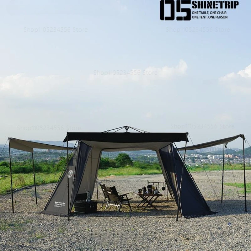 Уличные автоматические купольные палатки 05 с водонепроницаемым, солнцезащитным и большим кемпинговым навесом на молнии и москитной сеткой