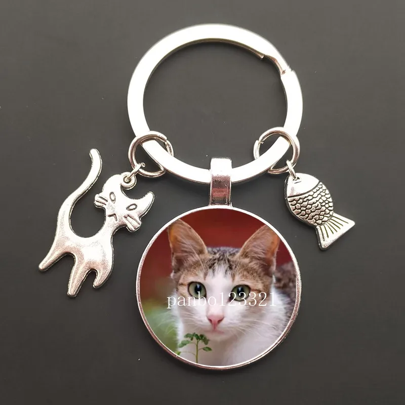 Classic New Cute Puppy Keychain Shiba Inu Dog Picture Keychain Glass Cabochon Pendant Metal Ring Keychain Dog Lover Gift