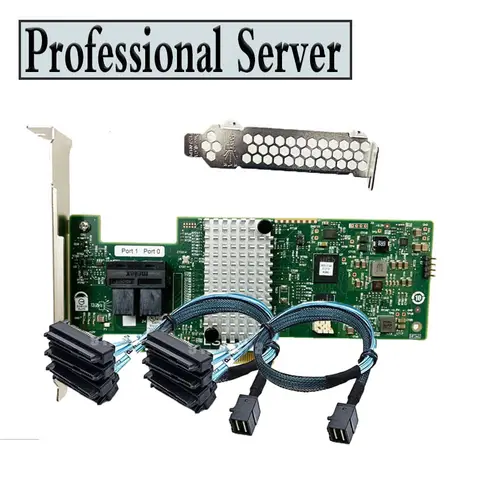 LSI SAS HBA + 2 x SFF-8643-8482 SAS 케이블, 9340-8i SAS3008 M1215, 12Gbps