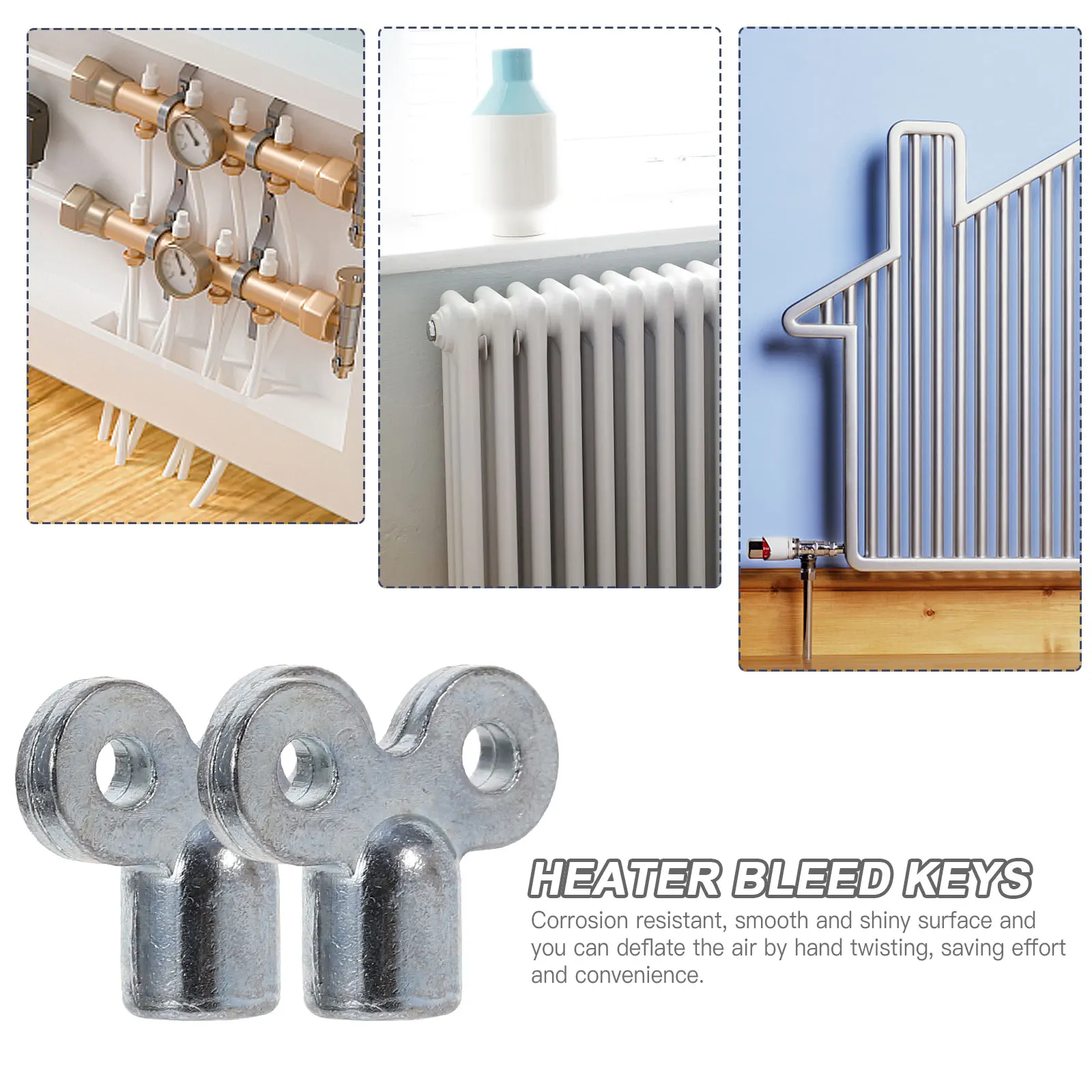 

10Pcs Radiator Keys Wear Resistant Zinc Alloy Plumbing Bleeder Tool Handheld Air Vent Heating Wrench Heater Bleed Keys