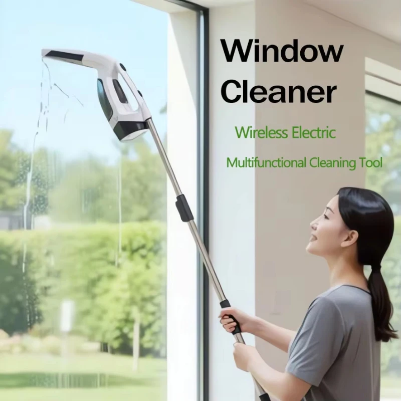 Window Vacuum Squeegee Cleaner Kit Cordless Electric Glass Cleaning Tool For Windows Shower Glass Mirrors Tiles Car Washing Home