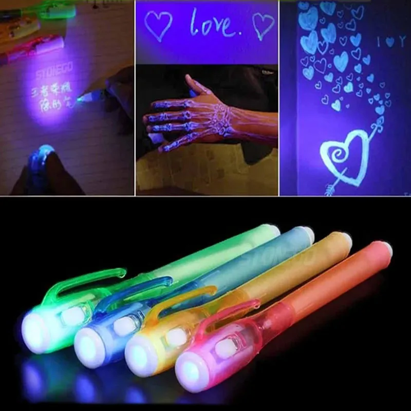 NEW Invisible Ink Pen with Light Invisible Pen Funny Magic Pen Highlighter Markers YGB01