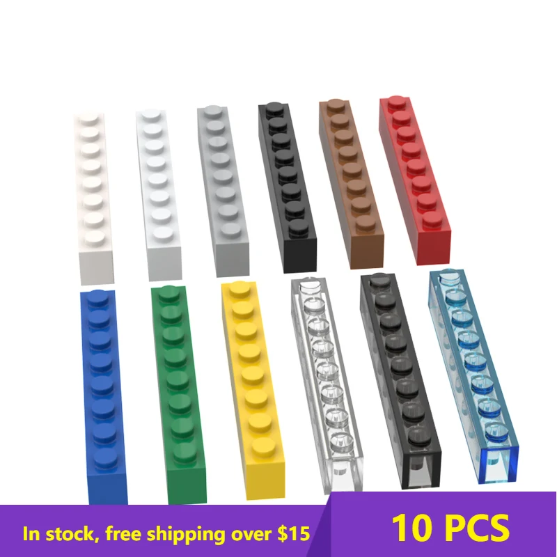 

10PCS Building Blocks 3008 1x8 High-Tech Bricks Assembles Particles DIY Assembly Parts Education Toys For Children Kids Gifts