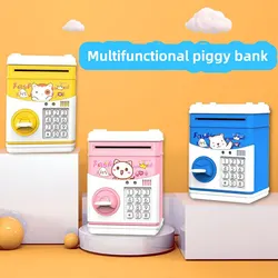 Children Mini Piggy Bank Cartoon Pattern Money Box Saving Box For Coin With Play Music Deposit Cash Safe Home Decoration Gift