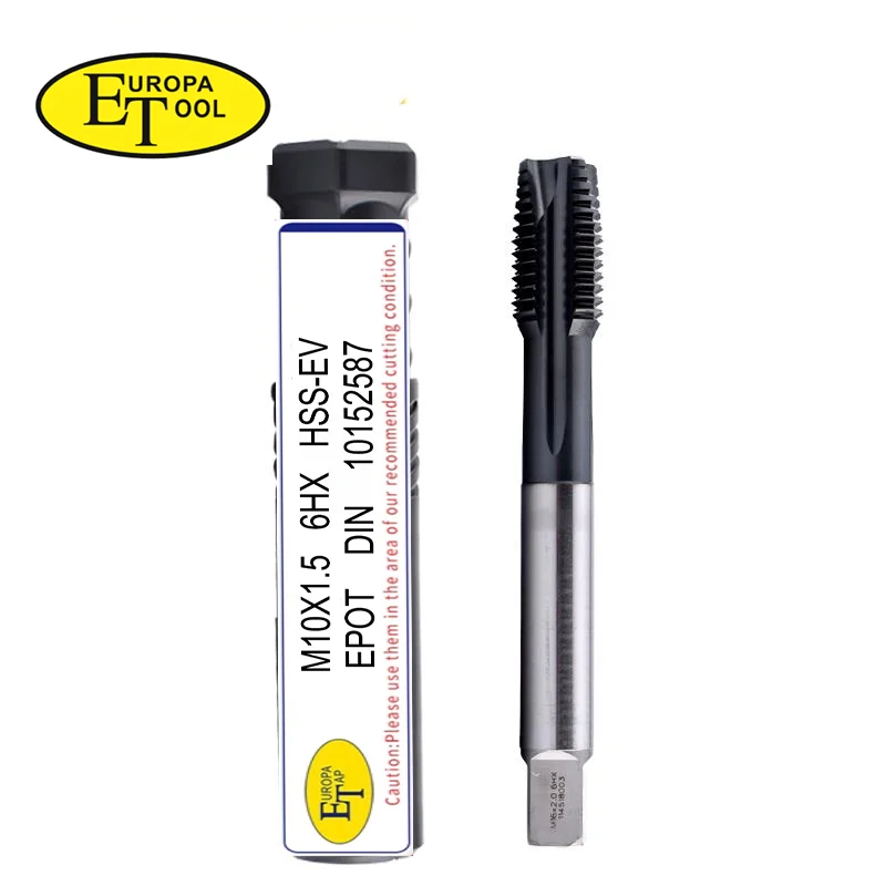 Imagem -06 - Torneira Canelada Espiral Padrão et Hss-ev Din Apontou m3 m4 m5 m6 m8 M10 M12 M14 M16 M18 Torneiras de Rosca 1pc
