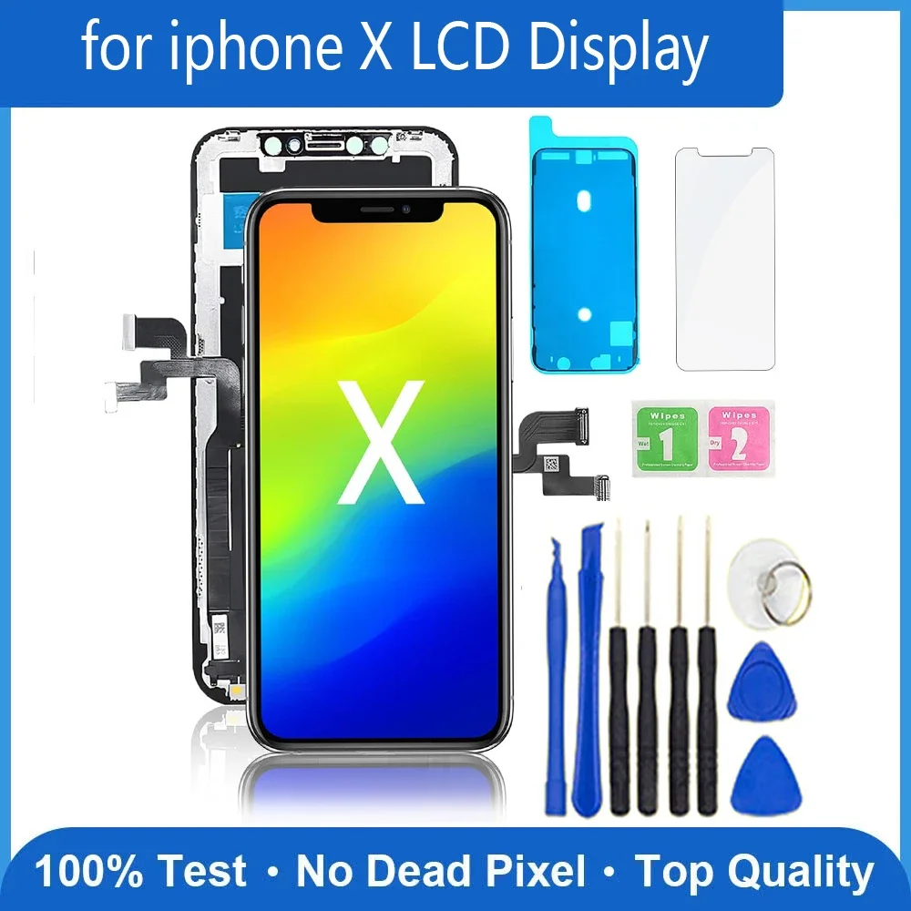 

OLED Pantalla для iphone X ЖК-дисплей с цифровым преобразователем сенсорного экрана в сборе для iPhone X Замена ЖК-дисплея