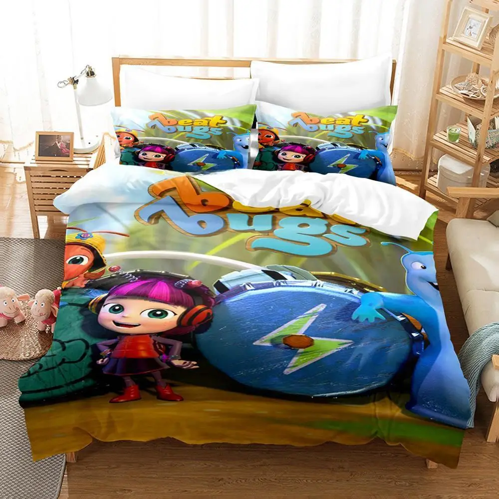 Beat Bugs Bedding Set Single Twin Full Queen King Size Bed Set Adult Kid Bedroom Duvet cover Sets 3D Print Anime Bed Sheet Set