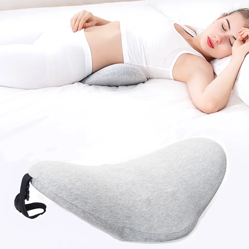 Memory Foam Lumbar Pillow Sleep Bed Backrest Pillow Pregnant Women Pillow Waist Lumbar Support Spine Lumbar Detachable Back