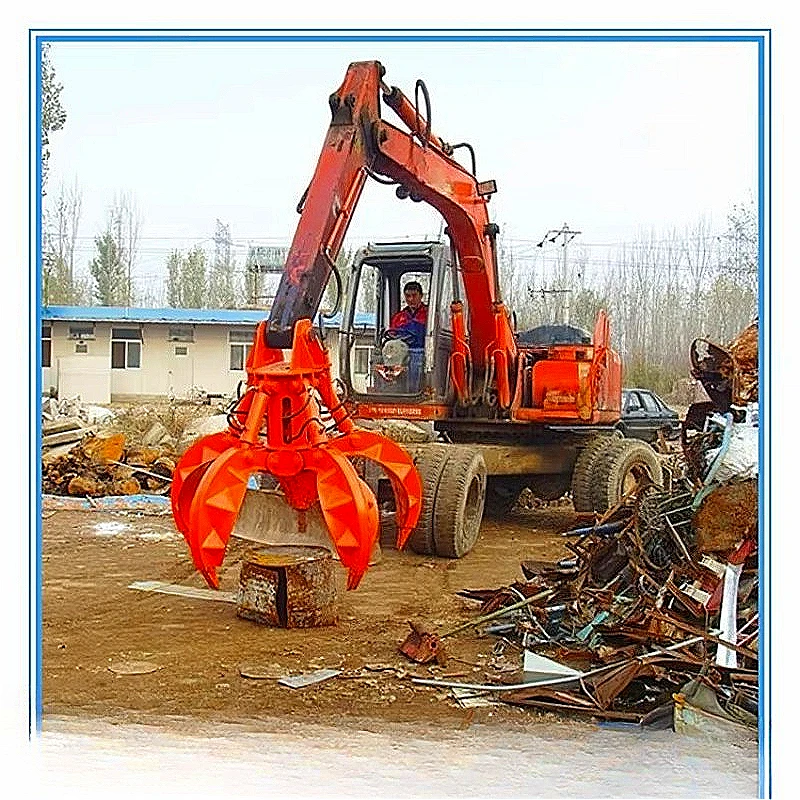 Heavy Duty Rotating Orange Peel Grab for Material Handling Log Rock Scrap Sorting Rake System Customized High Efficiency Sale