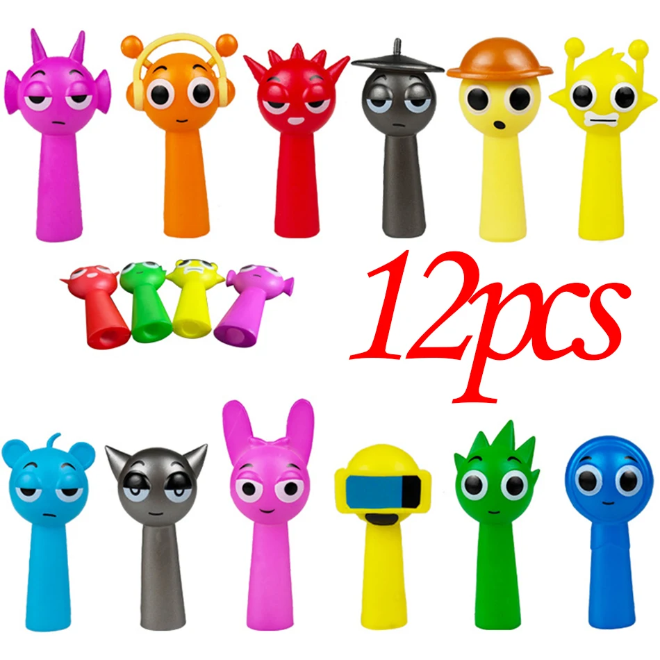 12pcs-set Sprunki Figurine Anime Sprunky Figuras PVC Model Sprunki Game Action & Toy children birthday Christmas gift