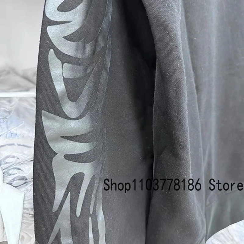 2024 Mode Nieuwe Wdw Capuchon Sweatshirts Retro Do Oude Zwarte Vleugels Logo Print Pullover Origineel Label Dat Oorlogsshoodie Beslist