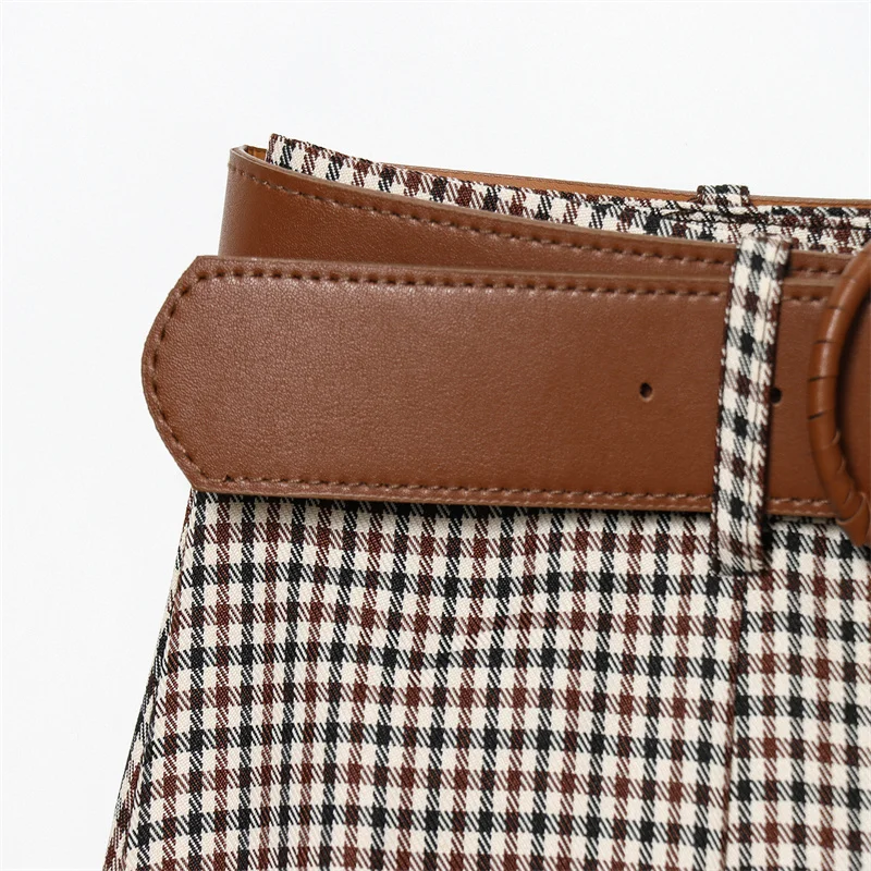 2025 Fall/Winter New Fashionable Elegant High-end Houndstooth Belted Cape Midi Dress