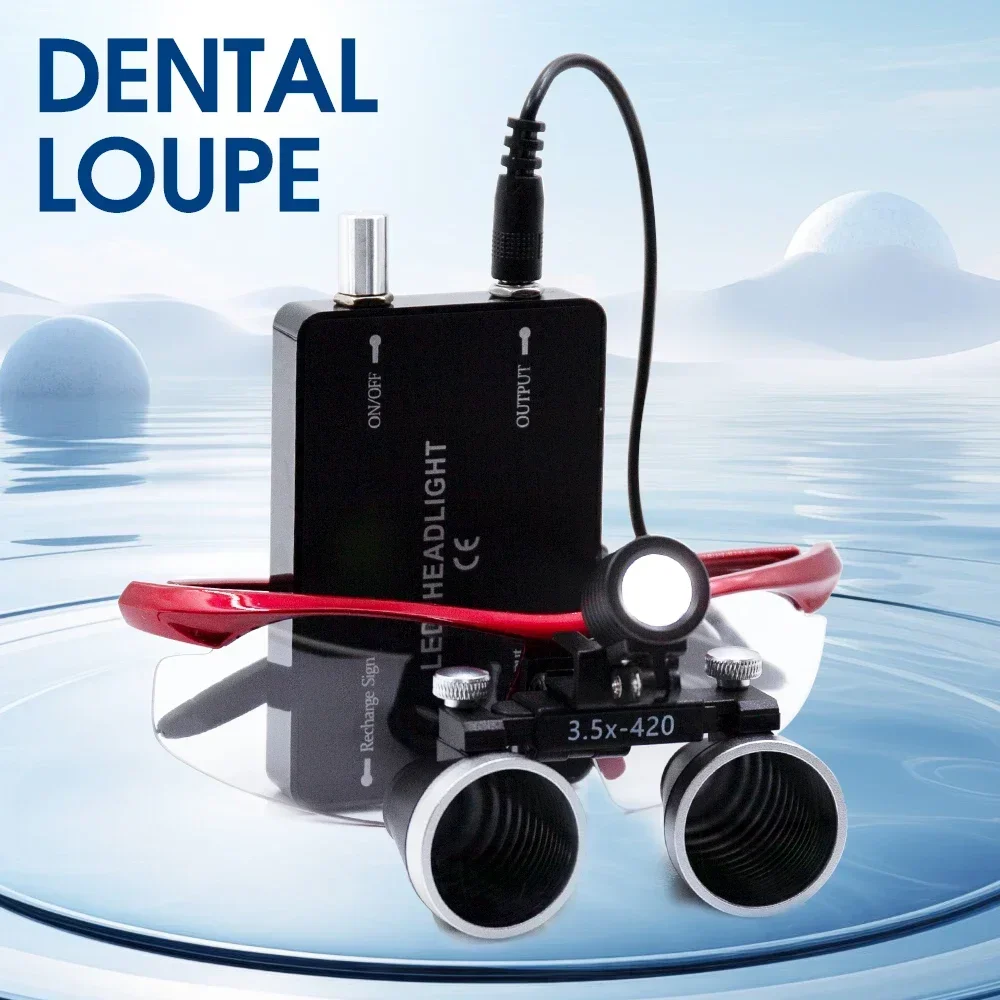 

Dental Loupe 3.5X Ultra-lightweight Dentistry Binocular Magnifier with LED,Optical 320-420mm Magnifying Glass for Dental Surgery