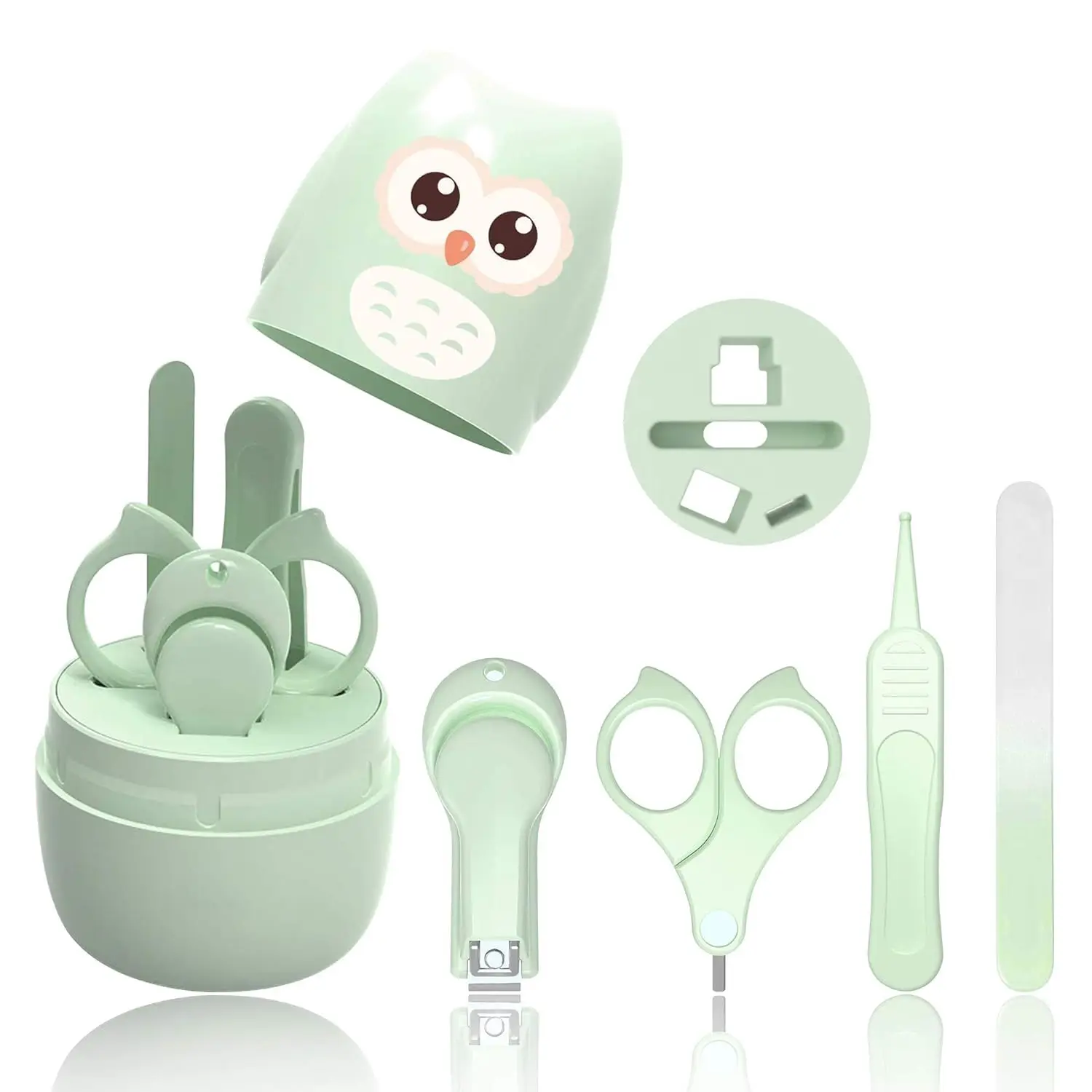 Baby Nail Clippers Set Baby Nail Care with Cute Case Includes Clipper Safety Scissors Tweezers Nail File Rounded Tips for Safety