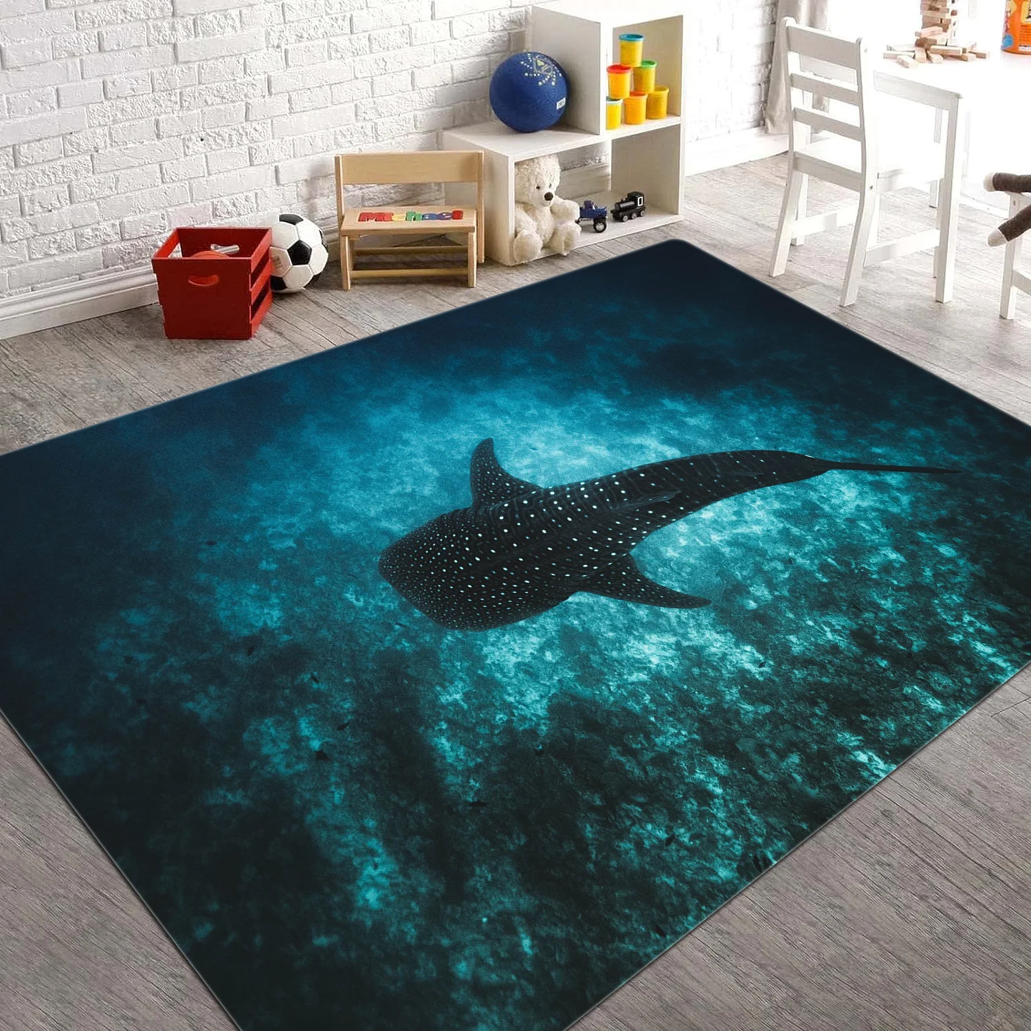 

Marine Whale Shark Print Rectangle Carpet Art Rug for Bedroom Living Room Soft Fluffy Bathroom Rug Nonslip Mat Home Decor