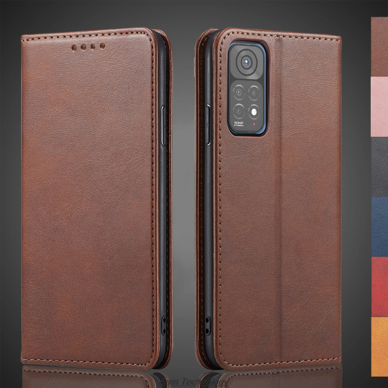 

Кожаный чехол с магнитным притяжением для Xiaomi Redmi Note 11 4G/Note 11s 4G 6,43 дюйма, кобура с откидной крышкой, сумки-бумаги Fundas Coque