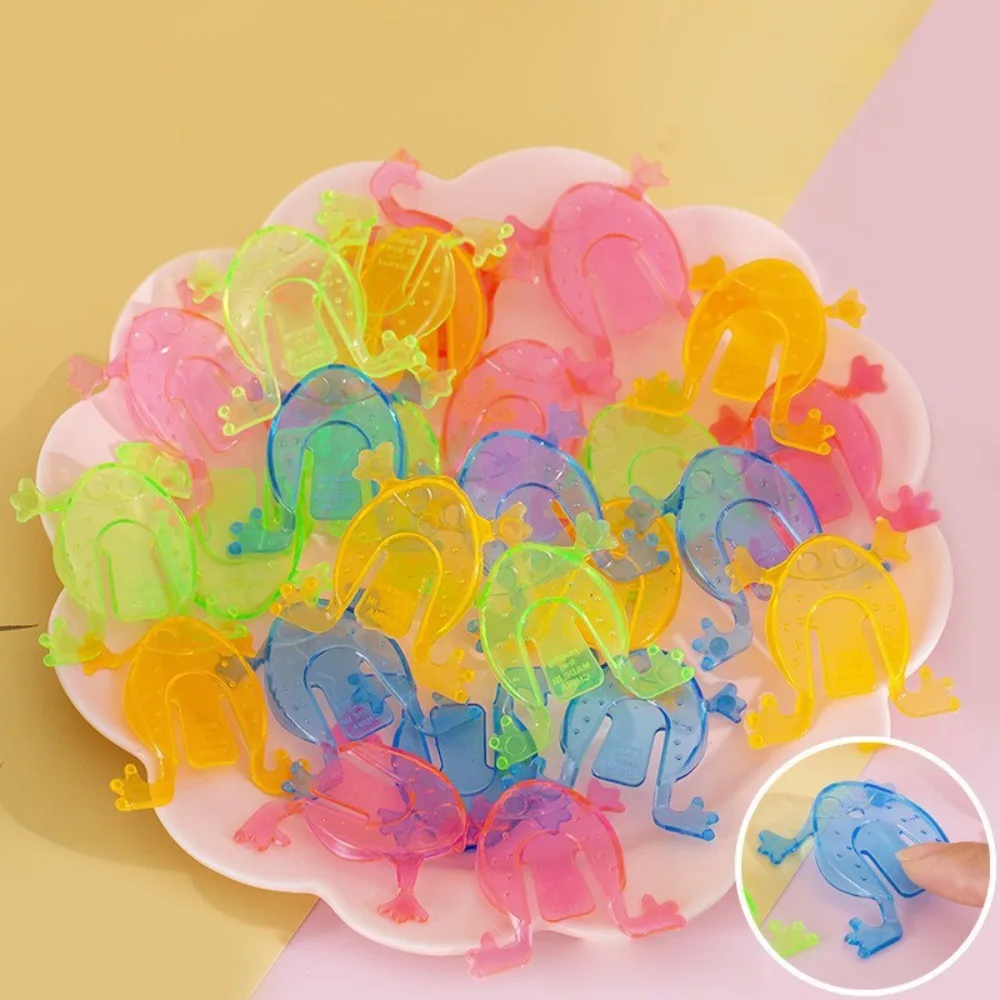 Grenouille sautante en plastique transparente/solide, jouets amusants aléatoires, jouets grenouille rebondissante
