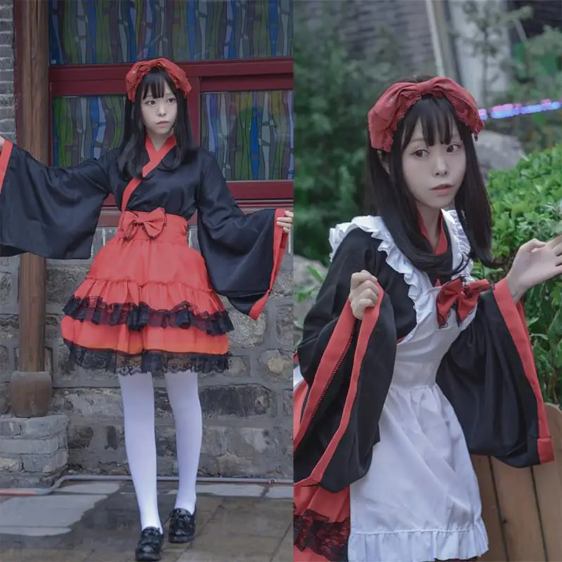 

Halloween Costume Kimono Sleeve Women's Maid Witch Costume Cosplay Ladies Lolita Dress Traditional Chinese Stage Costume