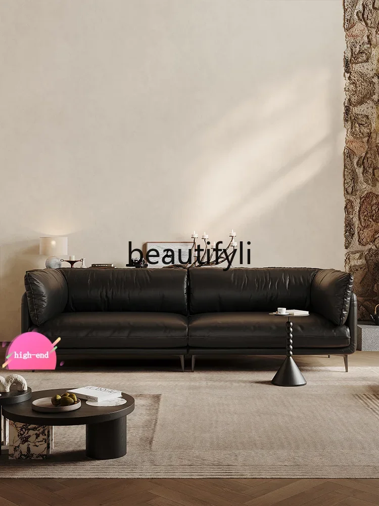 D5556 Retro oil wax leather full top leather sofa Italian light luxury simple split medium and ancient style