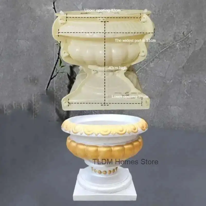 Flower Pot Molds Gardening Round Flowerpots Mould w Thickened Mold for Home Garden Buildings Garden Decoration ABS Plastic