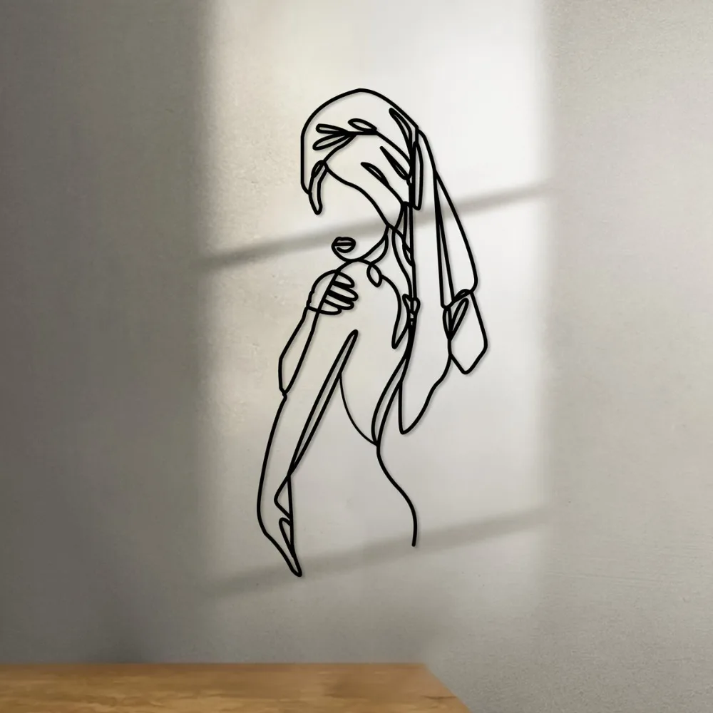 arte-de-parede-em-ferro-forjado-e-aluminio-pintura-de-linhas-de-lenco-de-cabeca-de-menina-em-metal-para-decoracao-de-sala-de-estar