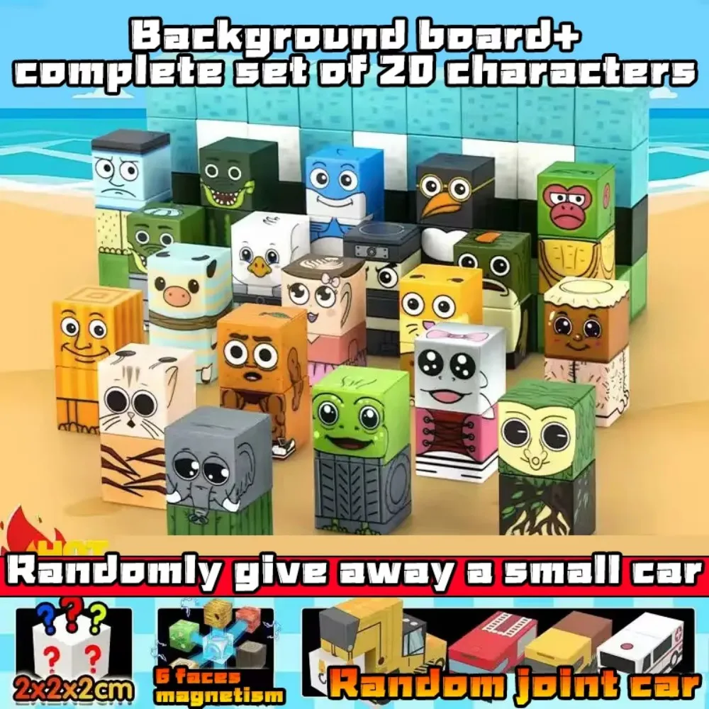 94pcs 어린이 자석 빌딩 블록 - Brainrot 캐릭터 DIY 장난감 및 Tung Sahur&Turarero STEM 교육 창의력