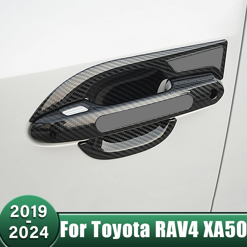 

Car Door Handle Outer Bowls Cap Protective Trim Decoration Cover For Toyota RAV4 XA50 2019 2020 2021 2022 2023 2024 RAV 4 Hybrid