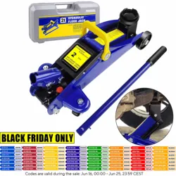 PRO. 2 Ton Hydraulic Trolley Steel Jack,Flat Lifting Height 135-320 mm, 360° Wheels Car Lifter Axle Stand for Workshop Home