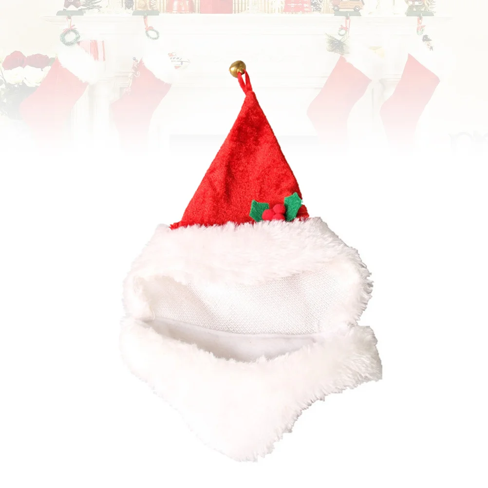 

Dog Hat Soft Comfortable Christmas Santa Pet Cosplay Bell Flower Hat Photo Prop for Cat Puppy Pet Cosplay Prop