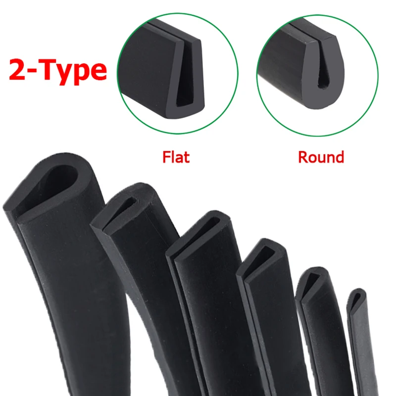 1M Groove 1-12mm U Shaped Rubber Edges Sealing Strip Black Protector Edge Sealing For Car Doors, Glass, Metal Panel