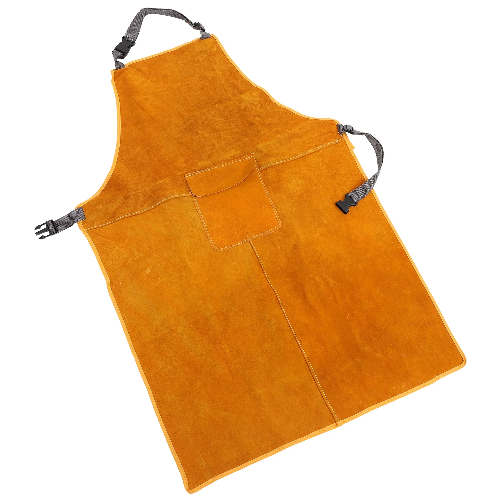 Welding Apron Thick Heavy Duty Split Fireproof Wear Resistant Apron Adjustable Straps Large