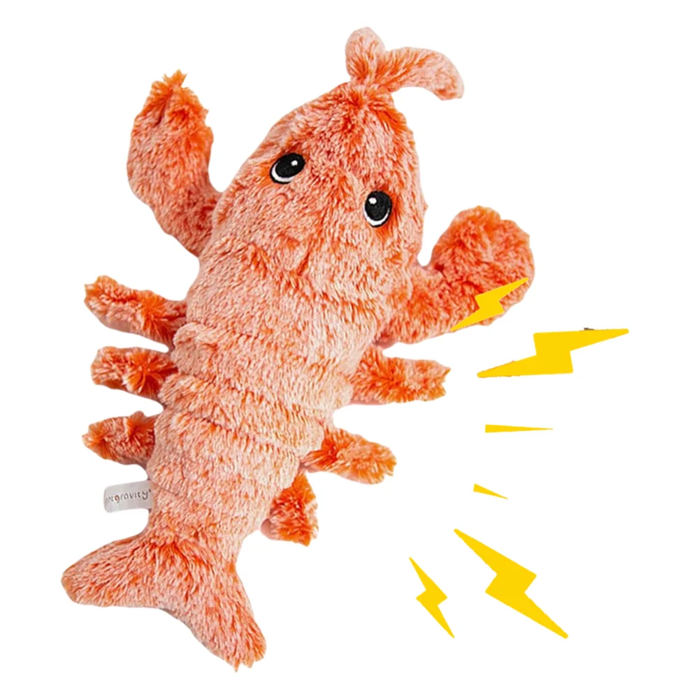 ペット用の柔軟なロブスターのぬいぐるみ,インタラクティブなジャンプおもちゃ,モーションアクティブ,ペットの動き,噛む,犬