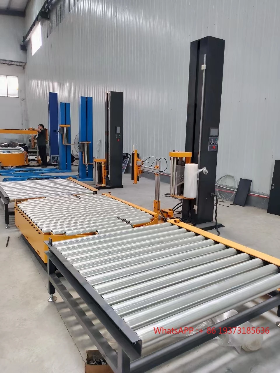 Full Auto Wrapping Machine with CE Certification /Pallet Stretch Wrapper with Roller Conveyor System