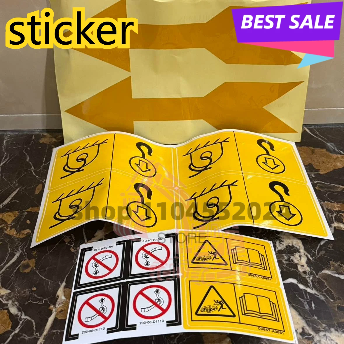 أجزاء حفارة لكوماتسو، كوبيلكو هيتاشي ساني ملصق المحرك ملصق تحذير انتبه إلى ملصق الخطر #1