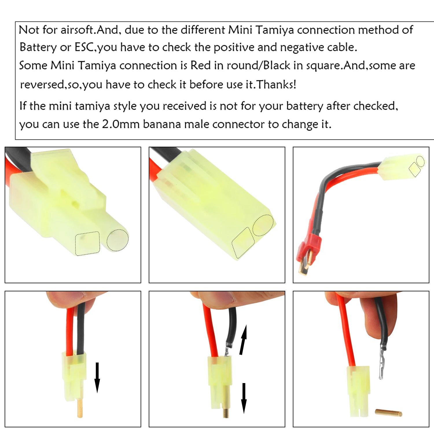 2 Pairs Mini Tamiya Style Connector to Deans T Plug Male Female 16AWG Silicone Cable Wire Adapter for RC ESC  Lipo Battery,3.14\