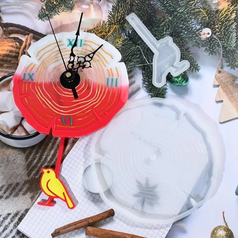 T4md Resin Mold Tree Rings Clock Designs Silicone Molds Clock Epoxy Silicone Molds