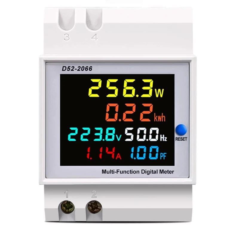 

HOT SALE 6IN1 Din Rail AC Monitor 100A Voltage Current Power Factor Active KWH Electric Energy Frequency Meter