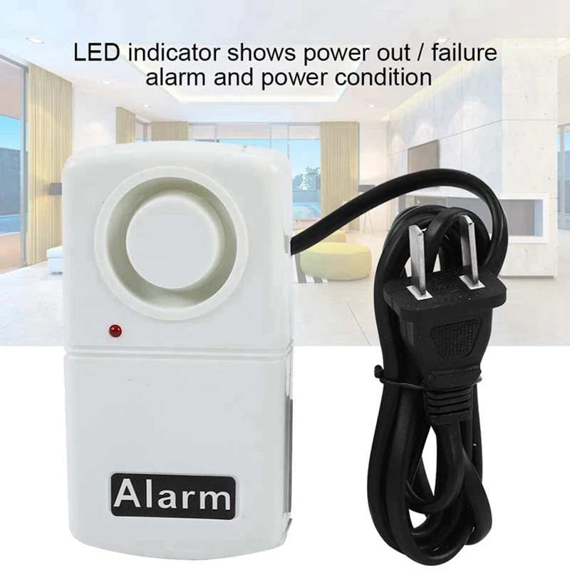 2X 220V LED Indicator Smart 120Db Automatic Power Cut Failure Outage Alarm US Plug