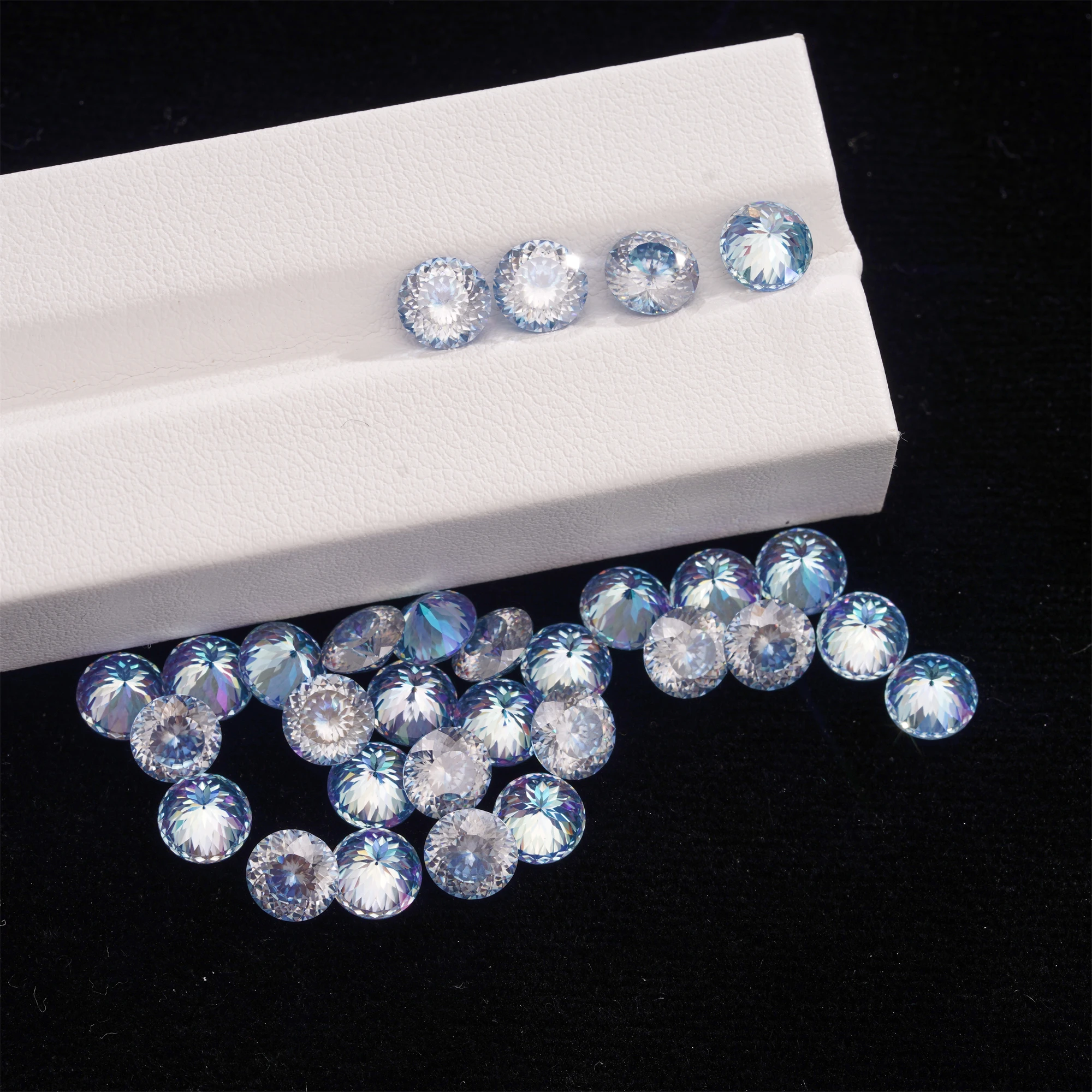 ICE BLUE Moissanite Loose Gemstones 100 Faces Cut 0.5-5.0ct Russain Cut Moissanite Diamonds Pass Diamond Tester with GRA
